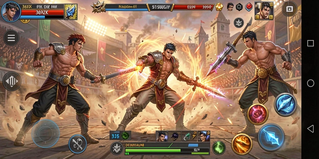 Tampilan pertarungan mendebarkan dalam gameplay 369ZK.