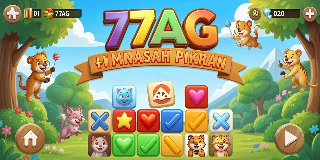 Screenshot menunjukkan gameplay menantang dalam 77AG, penuh dengan teka-teki menarik.