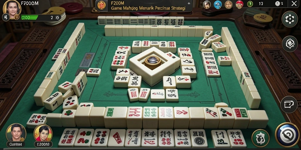 Tangkapan layar utama F200M menampilkan gameplay seru Mahjong.