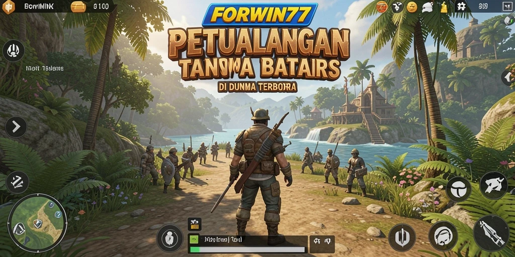 Tampilan gameplay FORWIN77 menampilkan petualangan seru di dunia terbuka.