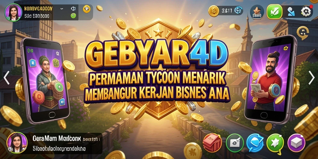 Tampilan gameplay menarik GEBYAR4D dengan elemen Tycoon.
