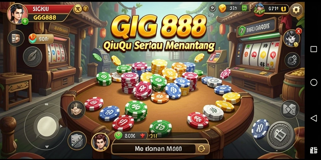 Tampilan grafis permainan QiuQiu yang menawan dan menarik.