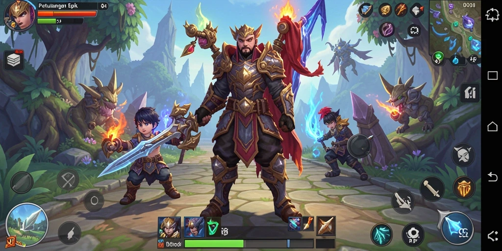 Screenshot menampilkan pertarungan epik dalam gameplay MMORPG ID098.