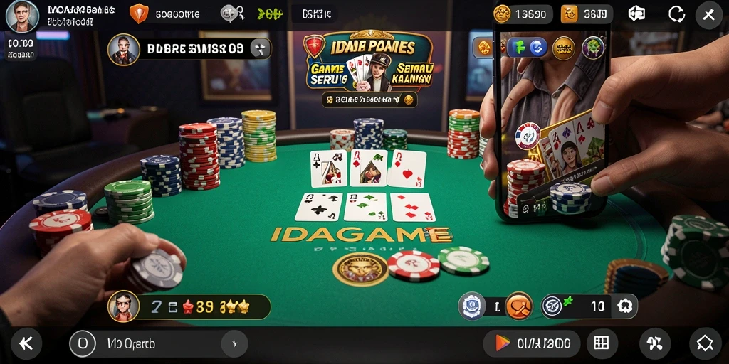 Screenshot gameplay IDAGAME menampilkan aksi seru permainan Poker.