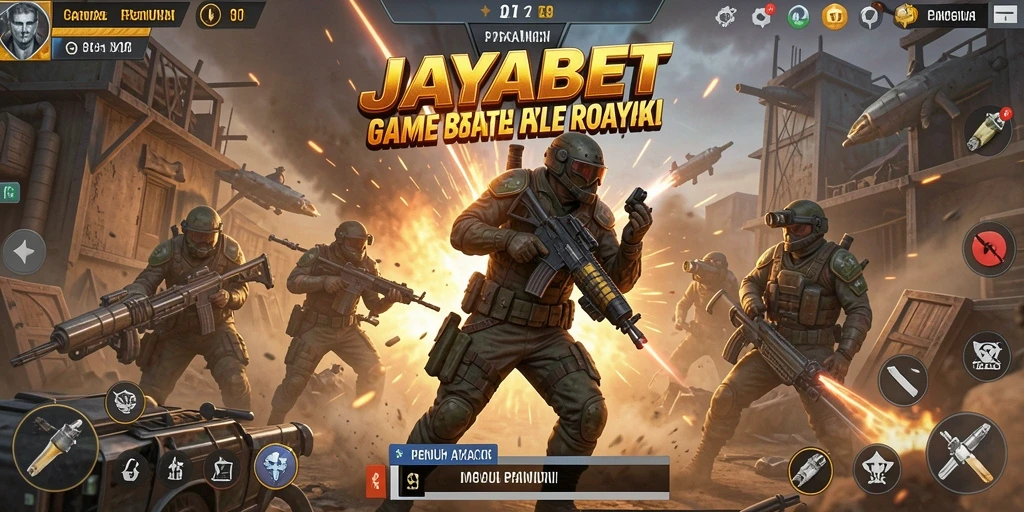 Tampilan gameplay JAYABET dalam pertarungan Battle Royale yang intens.