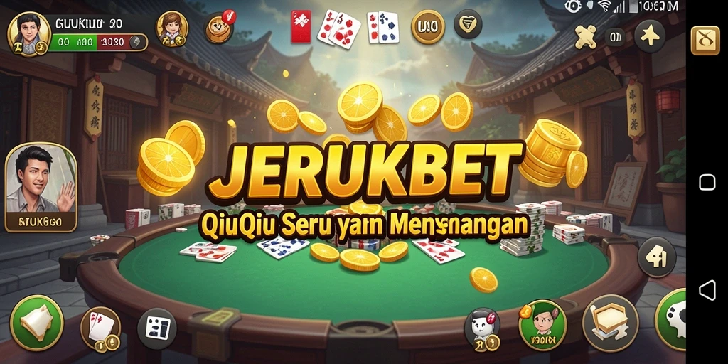 Tampilan gameplay menarik JERUKBET dalam aksi QiuQiu.