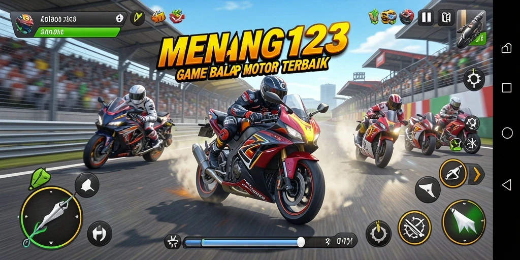 Tampilan menakjubkan dari gameplay balapan motor.