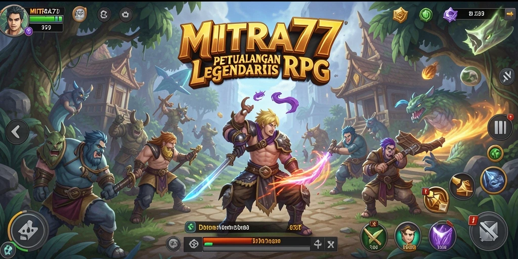 Screenshot gameplay MITRA77, menampilkan aksi pertarungan epik.