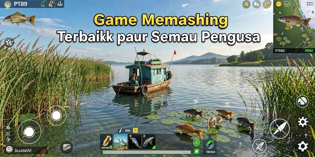 Screenshot gameplay PT89 dengan pengalaman memancing yang seru.