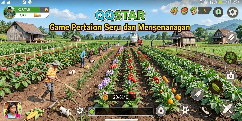 Tampilan gameplay melibatkan pengelolaan ladang yang kaya dan menarik.