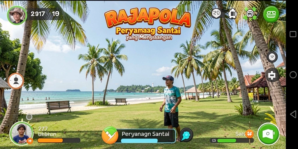 Tampilan gameplay <strong>RAJAPOLA</strong> yang penuh warna dan mengasyikkan.