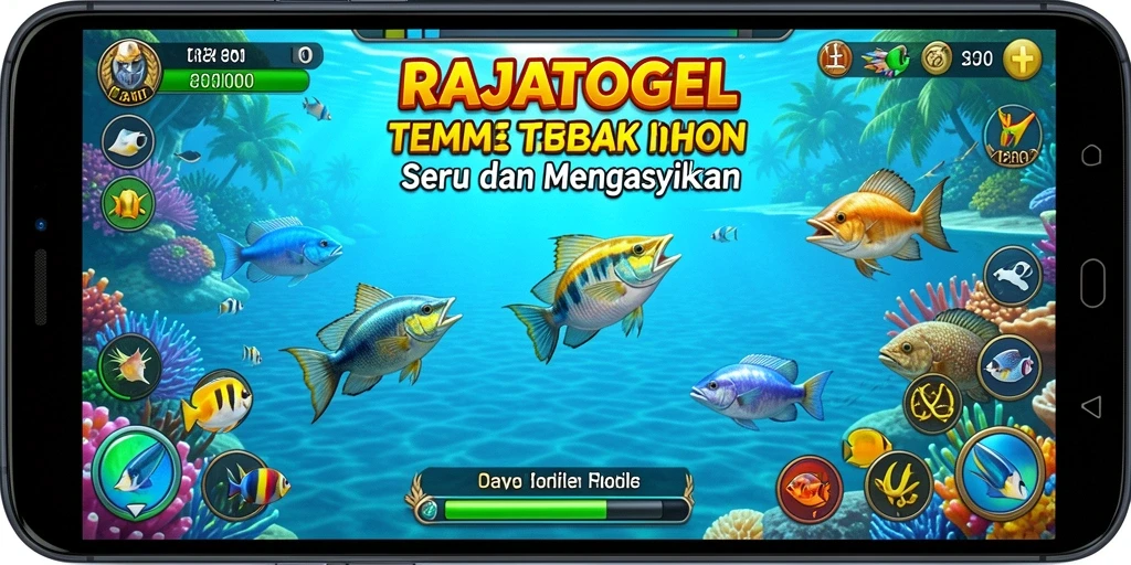Tampilan gameplay RAJATOGEL dengan ikan berwarna-warni di lautan.