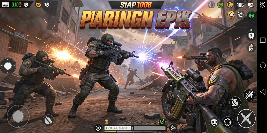 Tampilan gameplay intens dari SIAP108 dengan aksi TPS mendebarkan.