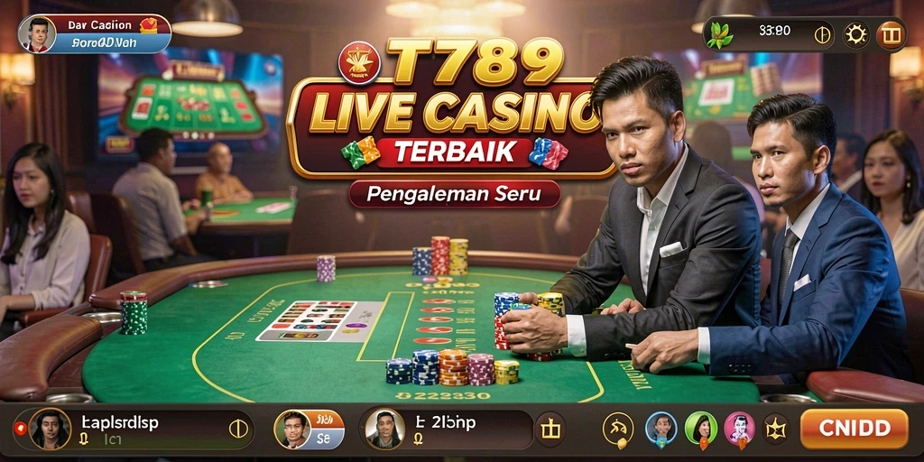 Screenshot gameplay TT789 dengan dealer live dan suasana kasino yang nyata.