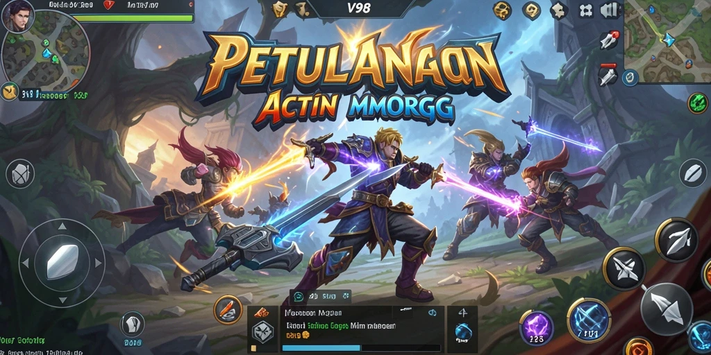 Tampilan gameplay V98 yang intens dan mendebarkan dalam genre ARPG.