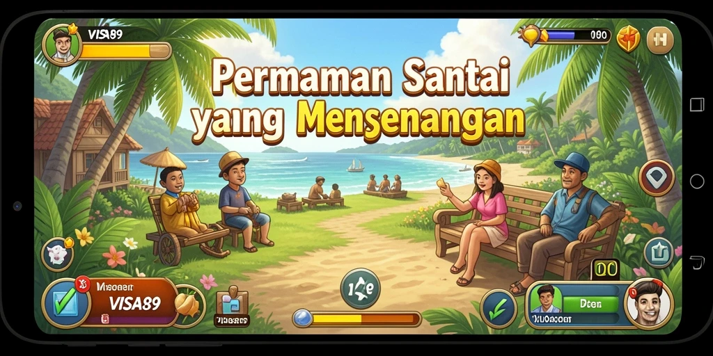 Screenshot menunjukkan gameplay menarik VISA89 dengan grafis ceria.